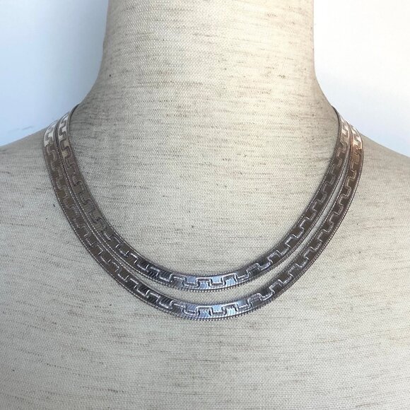 Milor Sterling Silver Italy Patterned Smooth Reversible Herringbone Chain 36" - Picture 12 of 16